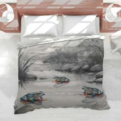 Édredon Blue Frogs In Pond