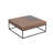 Modern Walnut Coffee Table with Metal Legs, 35.4 x 14.6 x 35.4 inches | 100% Melamine Coated Chipboard, Bearing Capacity: 33 lbs | Industrial Style, Solid Color Design, Perfect for Living Room & Lounge Areas