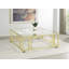 Table basse carrée avec plateau en verre et roulettes-2142554556