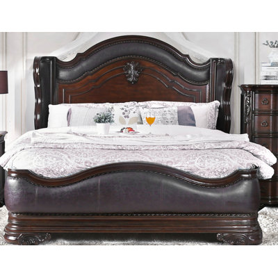 Rippy Vegan Leather Wingback Bed