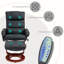 Fauteuil inclinable de massage avec repose-pieds, fauteuil inclinable pivotant et repose-pieds, fauteuil inclinable en similicuir avec télécommande, 10 points de vibration et poche latérale