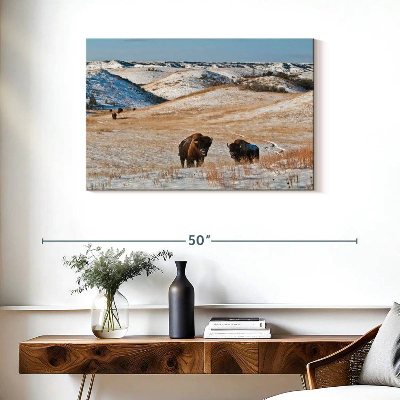 Alvord Buffalo en hiver, H 24 po x l 36 po