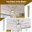 Ventilateur de plafond à 8 pales avec télécommande, lumière DEL, moteur réversible - double finition-664482483-664482485