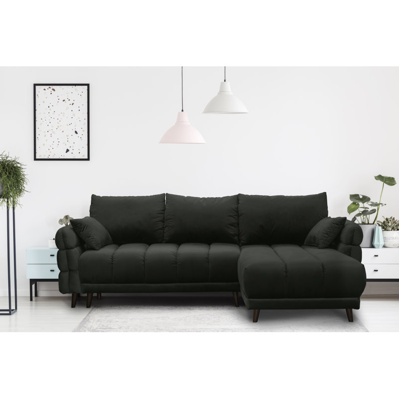 Casas 5 Seater Sofa Bed, Right Hand Facing, Black, Black