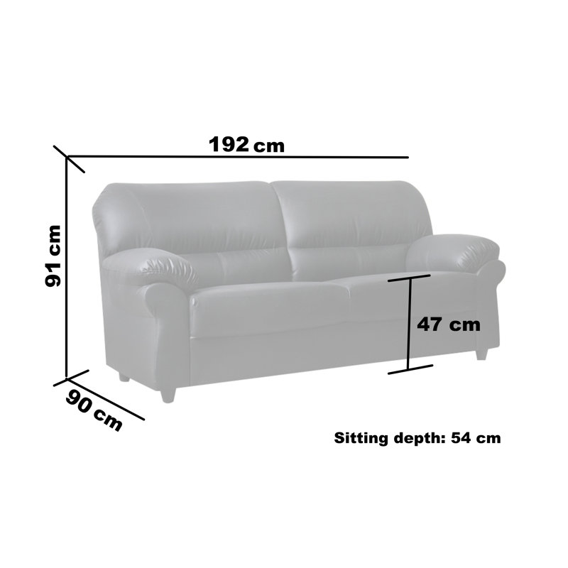 Jantzen 3 Seater Sofa Faux Leather
