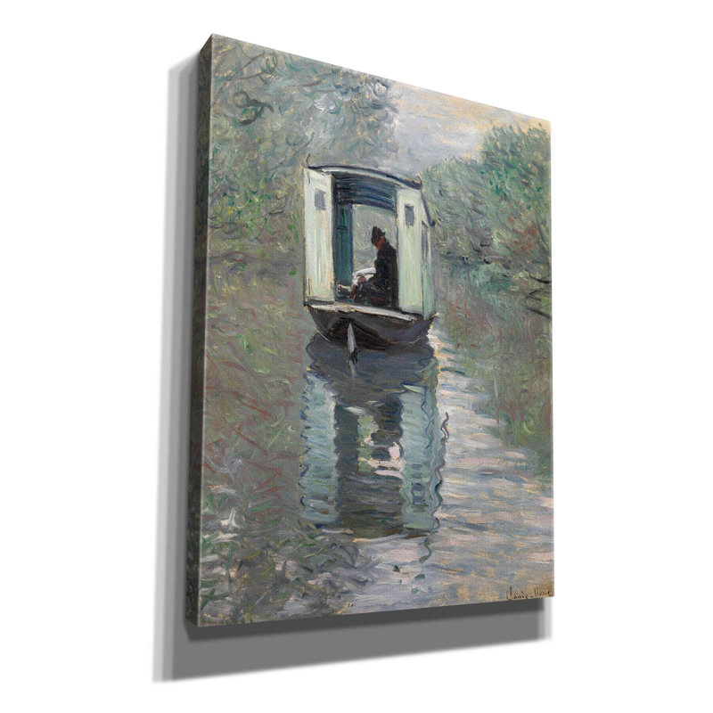 «The Studio Boat» par Claude Monet, reproduction sur toile tendue, H 16 po x l 12 po x P 0,75 po