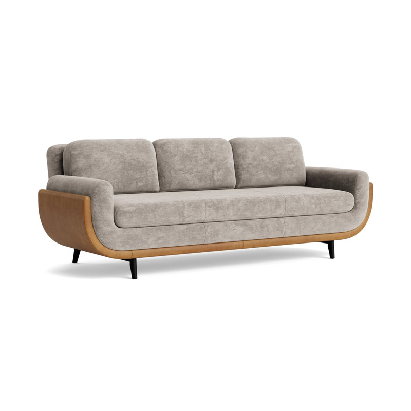 Regatta 100 Sofa, Vintage Chenille - Mink/Bedford - Saddle, Black