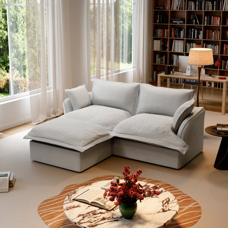 Canapé modulaire rembourré Debarh, Gris