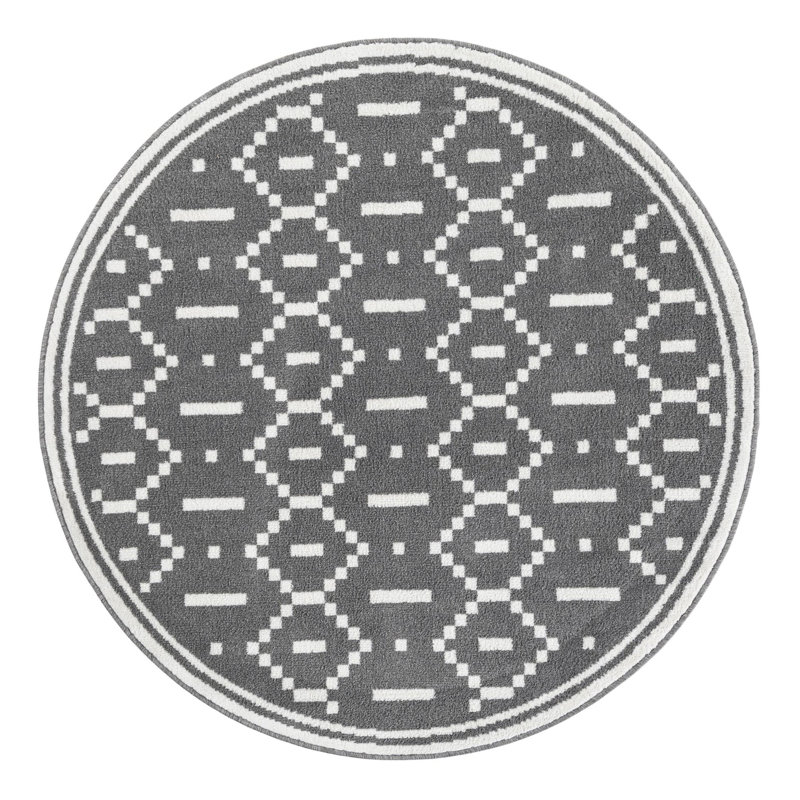 Ivy Bronx Begna Nathanyl Rug Gray, Round 5'1"
