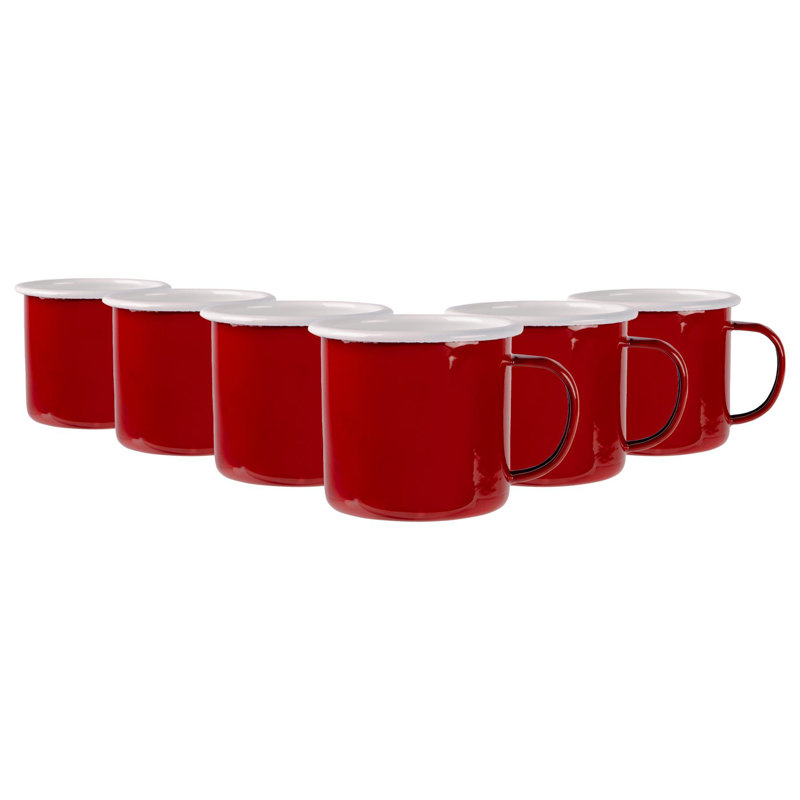 Enamelware Camping Mug, Red, 6