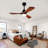 42 Inch Ceiling Fans With Lights And Remote, Outdoor Ceiling Fan For Patios With Light 3 Blades Modern Ceiling Fan Noiseless Reversible DC Motor, Wood Fan For Farmhouse