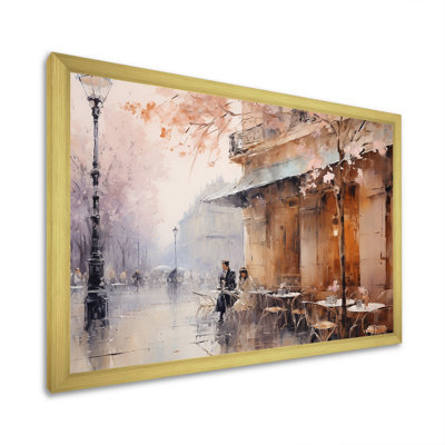 Peach Impressionist Cafe In Paris - Paris, impressions encadrées