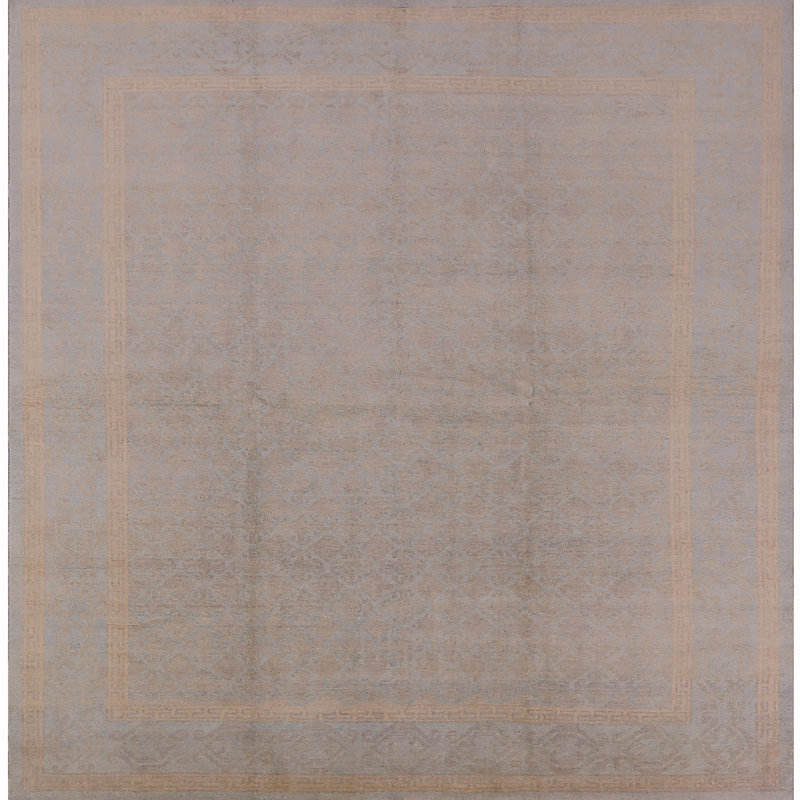 Tapis oriental bleu / beige Hedvige, Carré 8 pi