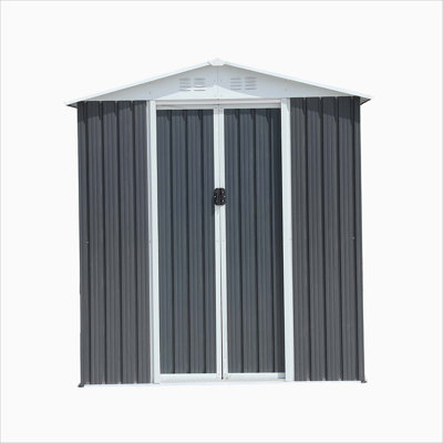 6Ftx4ft Roof Outdoor Tool Storage House Garden Shed With Aluminum Alloy Frame And Sliding Door