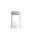 Table blanche avec cadre et tiroir de rangement à l'intérieur de la tablette inférieure de la console
