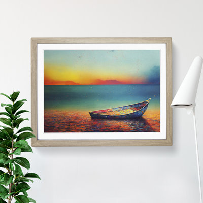 Stranded Boat on the Beach - Framed Print