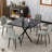 Black Square Kitchen Dining Table, 38.6" Desktop And Iron Legs, Mid Century Modern, Space Saving, Easy To Assemble Style, Iron, Clean Maintain-1015647771