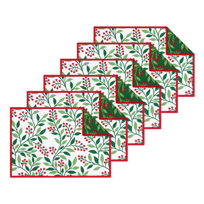 Berry Botanical Christmas Set of 6 Placemats