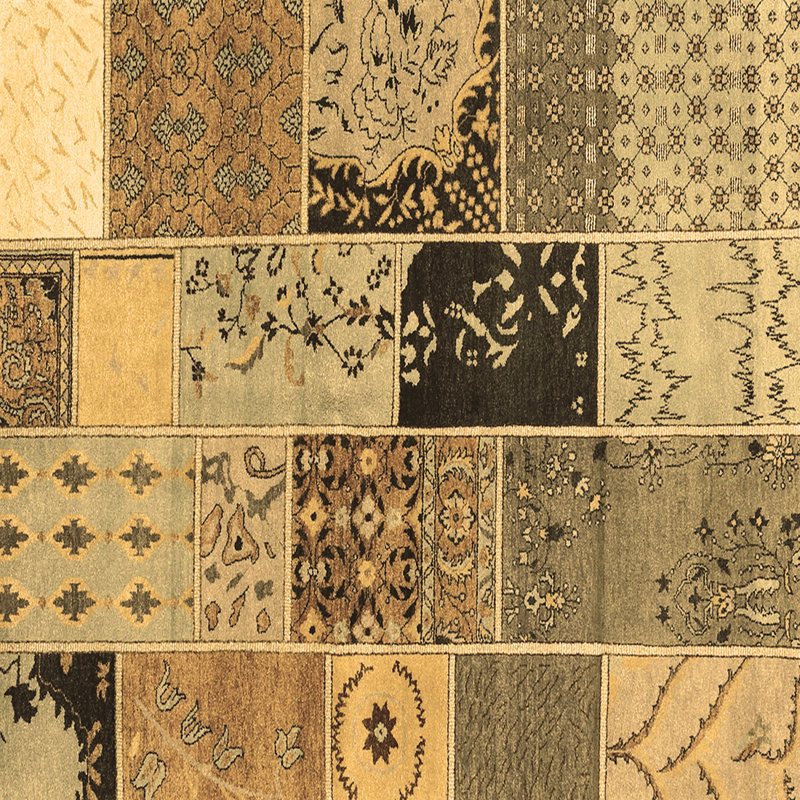 Contemporary 2627 Brown Machine Washable Area Rugs, Square 7'
