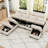 Allinson 112.6'' Wide 4-Seat Velvet U Shaped Freely Combined Modular Sofa Living room  Sectional Storage Sofa With Ottoman Chaise-101644967