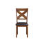 Ensemble de deux chaises d'appoint de salle à manger à dossier croisé espresso et brun