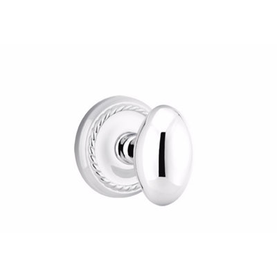 Ensemble de boutons de passage Emtek avec rosette en corde et bouton d'œuf (CF)