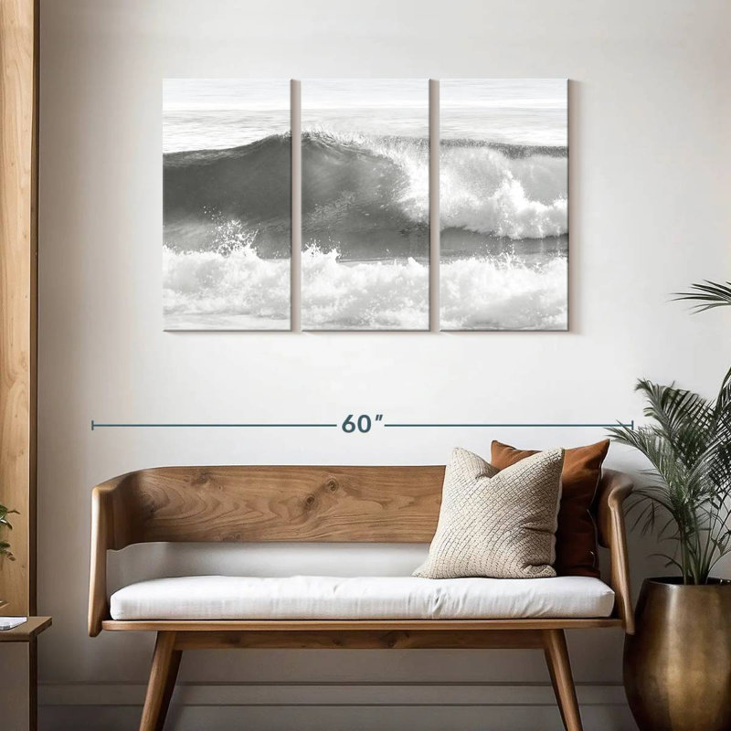 Gillard Black And White Wave I, 28" H x 45" W