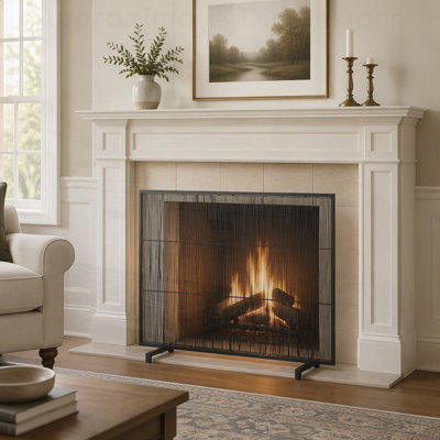 Pare-feu en fer Willow à un panneau, au design minimaliste moderne et doté de caractéristiques de sécurité robustes.
