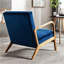 Fauteuils d'appoint classiques de style moderne du milieu du siècle pour salon ou chambre, fauteuil à structure ouverte avec finition espresso avec rembourrage moelleux et tissu-1496607572