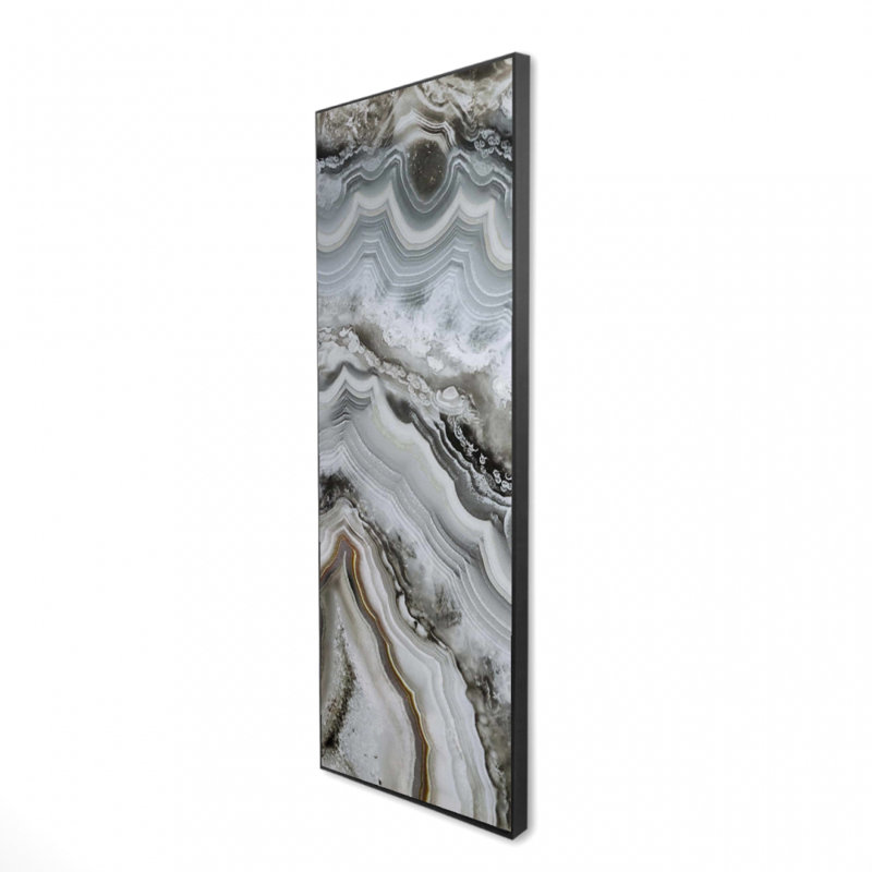 Géode abstraite - toile encadrée 24 po x 36 po, H 60 po x l 20 po