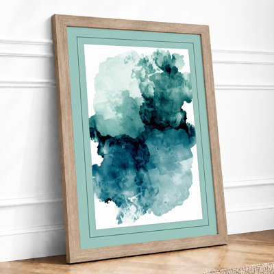 Teal Depths Abstract - Framed Print