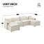 Canapé modulaire en chenille de 136 po avec assise profonde et large, ensemble de canapé en forme de U avec coussins doubles, canapé à 6 places avec repose-pieds mobile-733998140