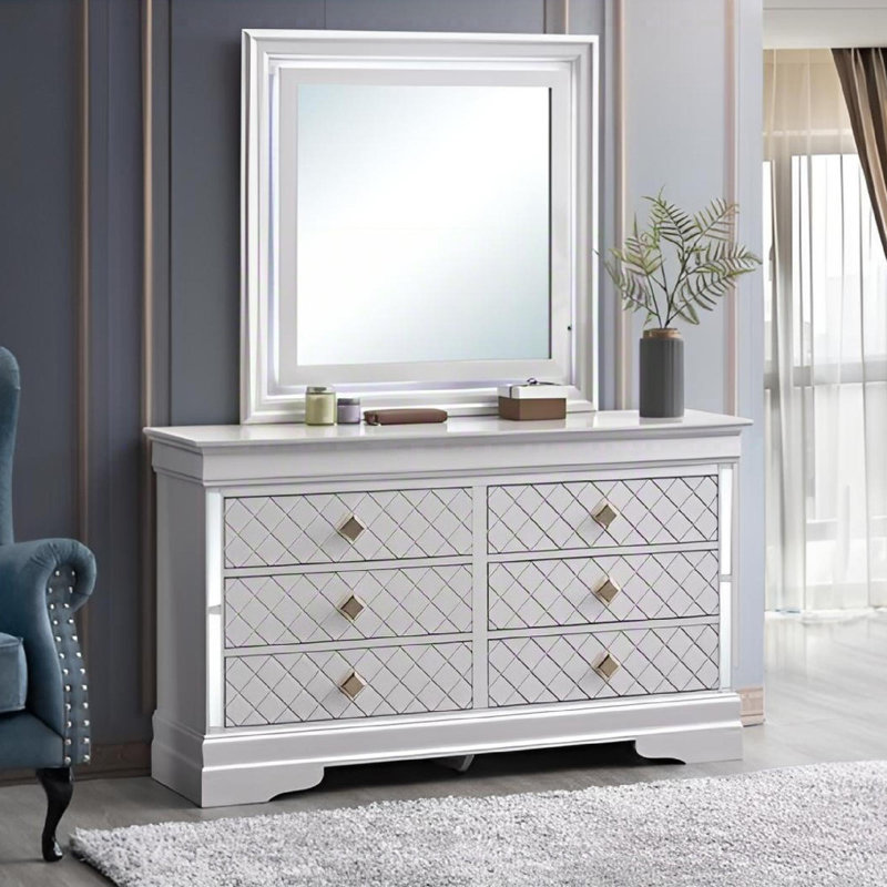 Commode Verona (sans miroir), blanc perle