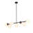 7-Light Glass Globe Modern Black Linear Chandelier for Dining Room-363634771