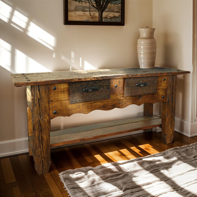 Dartanyan 79'' Solid Wood Top Console Table