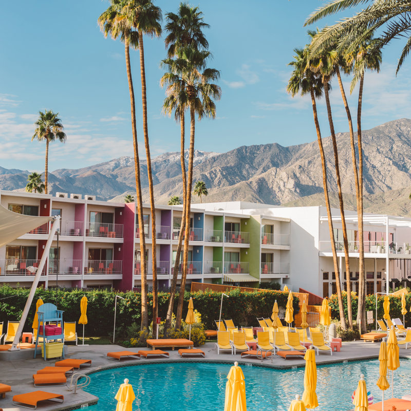Palm Springs Pool Day VIII by Bethany Young Photography, Black Floater Framed, No, 36" W x 36" H