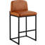 Tabouret de bar de 27 po de hauteur, comptoir de 27 po avec pieds en métal et pieds en métal, surface de siège confortable, facile à entretenir, pour la cuisine et la salle à manger, brun