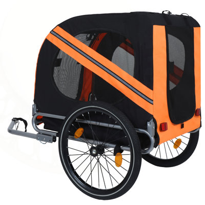 Large Folding Pet Trailer for Dogs - 66LB Capacity, All-Terrain Carrier with Durable Steel Frame, Ideal for Cycling, Jogging, and Outdoor Adventures