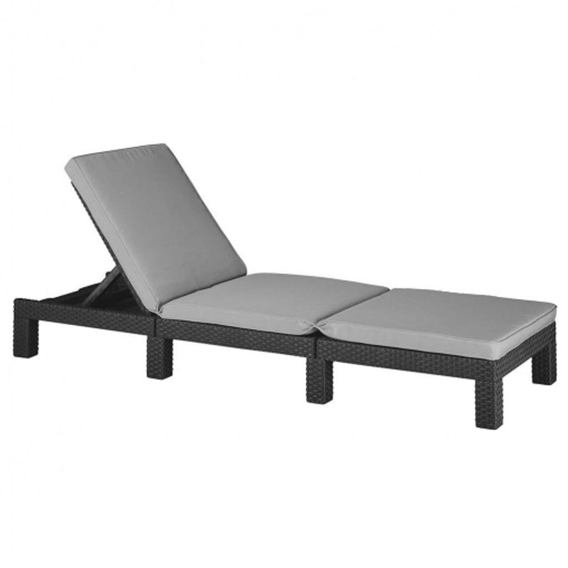 Elek 22cm Long Reclining Single Sun Lounger with Cushions