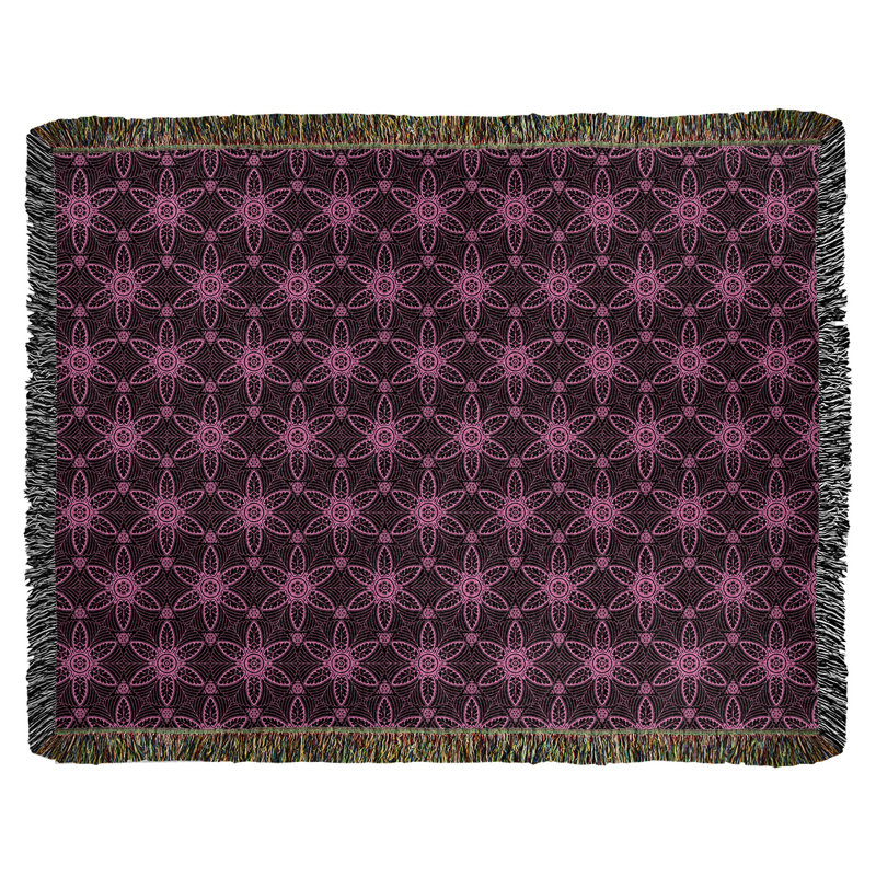 Couverture en coton tissé Katelyn Elizabeth, l 60 po x L 80 po, Rose