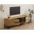 Sleek Modern TV Stand, Sapphire Oak, 63.0 x 19.7 x 15.7 inches | 100% Melamine Coated Particle Board, Thickness: 0.7 inches | Wall-Mountable Design, Multiple Shelves, Ideal for Living Room & Entertainment Spaces-108051009