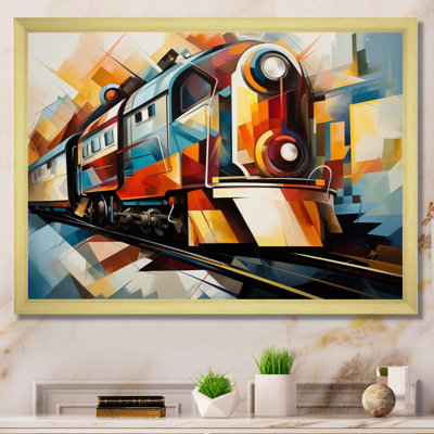 Abstract Train Cubist Expressions II - Transportation Canvas Wall Art