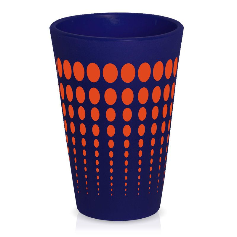Verre à boisson plastique/acrylique 16 oz. Cayden, Marine / orange