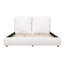 Structure de lit plateforme tapissier avec tête de lit amovible, tissu bouclé, aucun sommier nécessaire-353094259-353094257