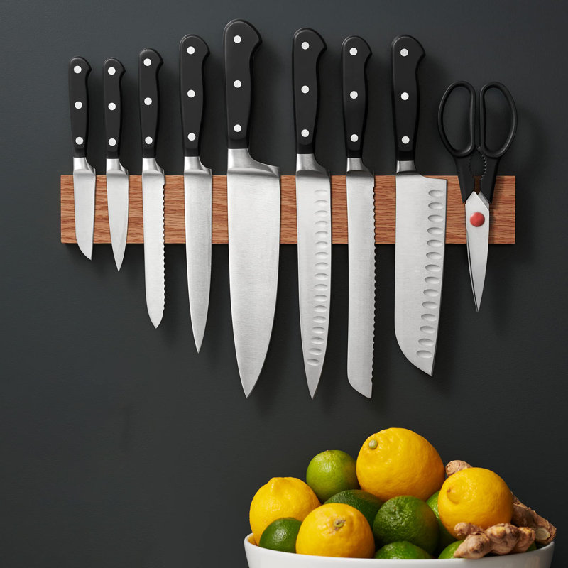 KJETHKEY Magnetic Knife Holder, Oak
