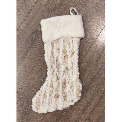 Foil Faux Fur Christmas Stocking