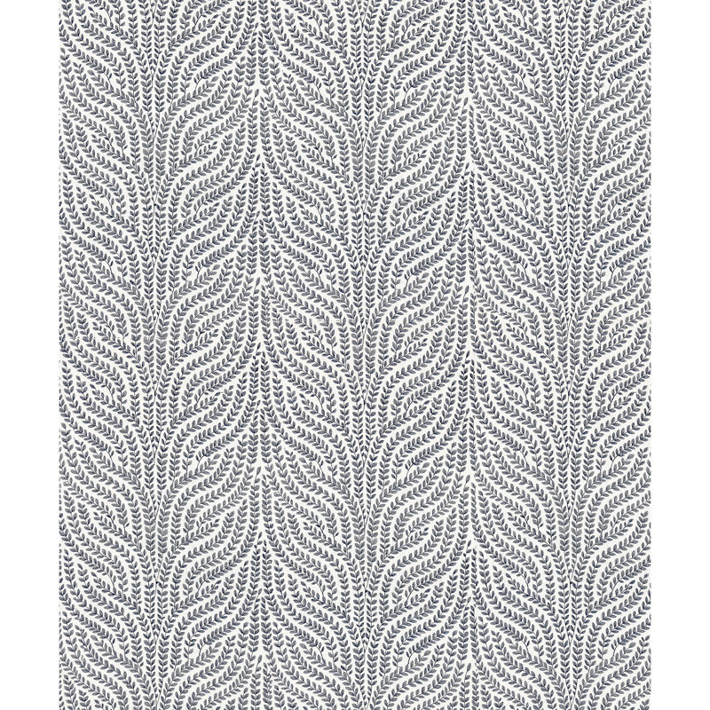 Tissu brodé Botanica, Bleu marine