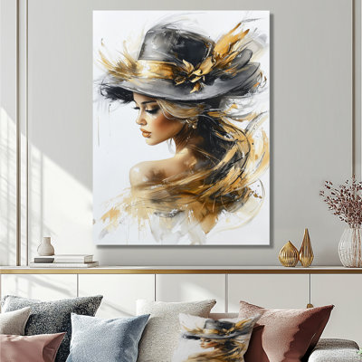 Portrait de femme glamour en automne I - impression sur métal, mode femme