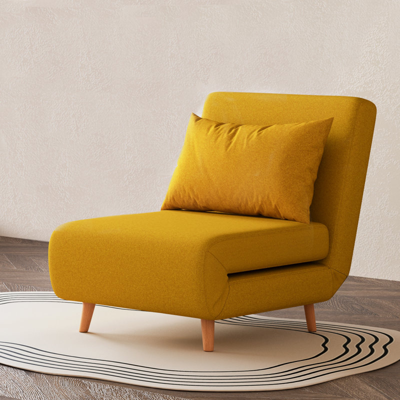 Jacquelyn 32" Wide Convertible Chair, 31.9", Mustard Fabric