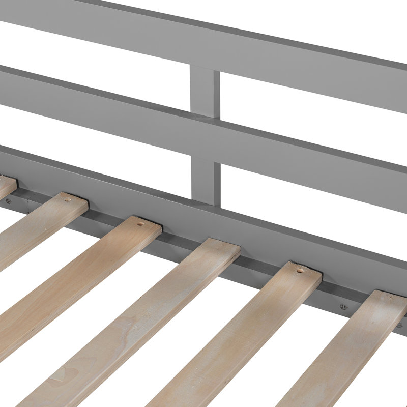 Lit mezzanine en bois robuste, taille simple avec échelle, style maison moderne